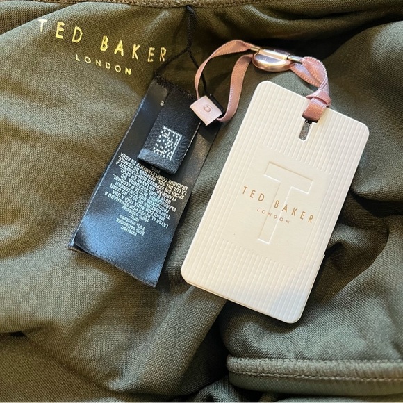 TED BAKER Pikaa Halter Olive Green One-Piece Swimsuit - Picture 7 of 9